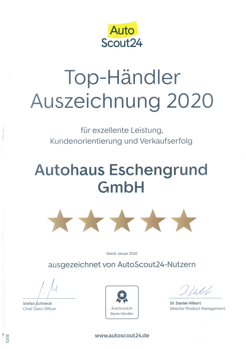 Auszeichnung Autohaus Eschengrund