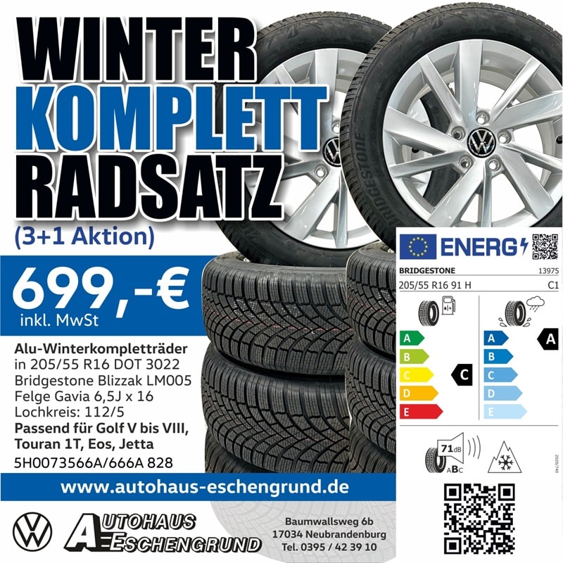 VW Alu Winterkomplettradsatz