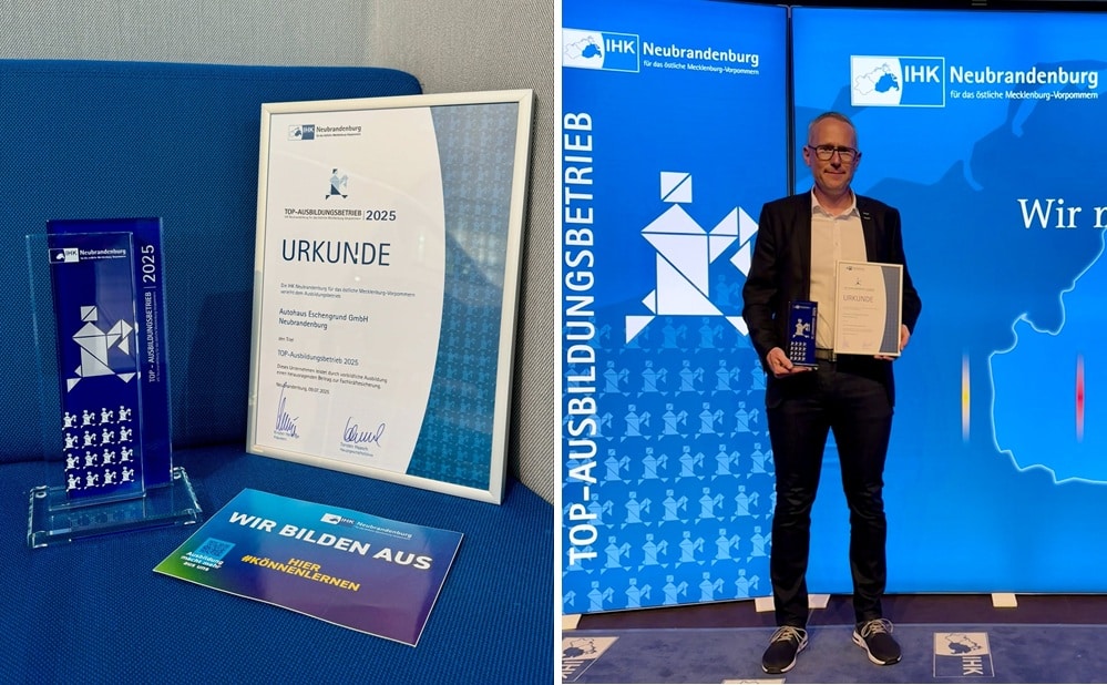 Auszeichung als Top Ausbildungsbetrieb 2025 der IHK Neubrandenburg