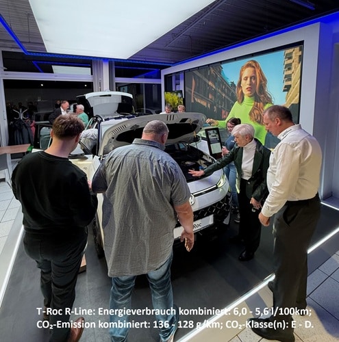 T-Roc mit Interessenten herum